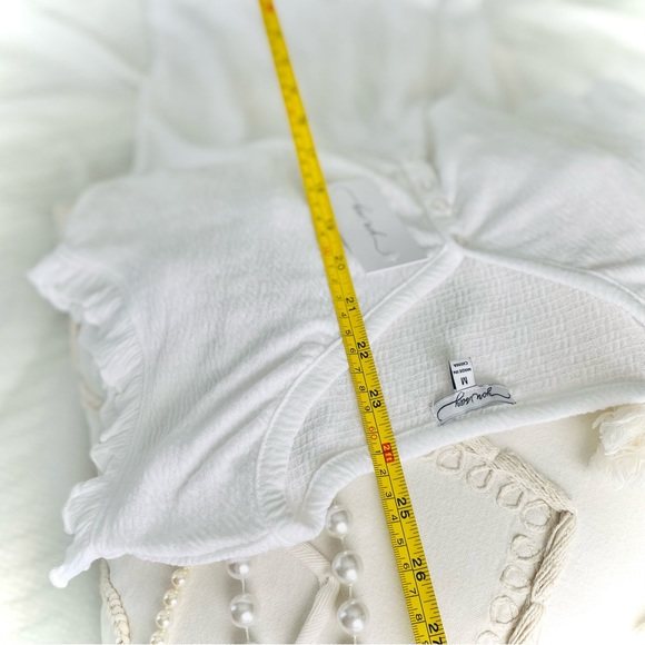 YOU SAY | M | Henley Ruffle Tank Gauze Top Bottom Button Stretch Pajama Set NWT - Picture 8 of 16